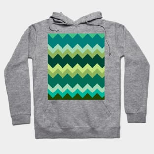 Green Zigzag Pattern Hoodie